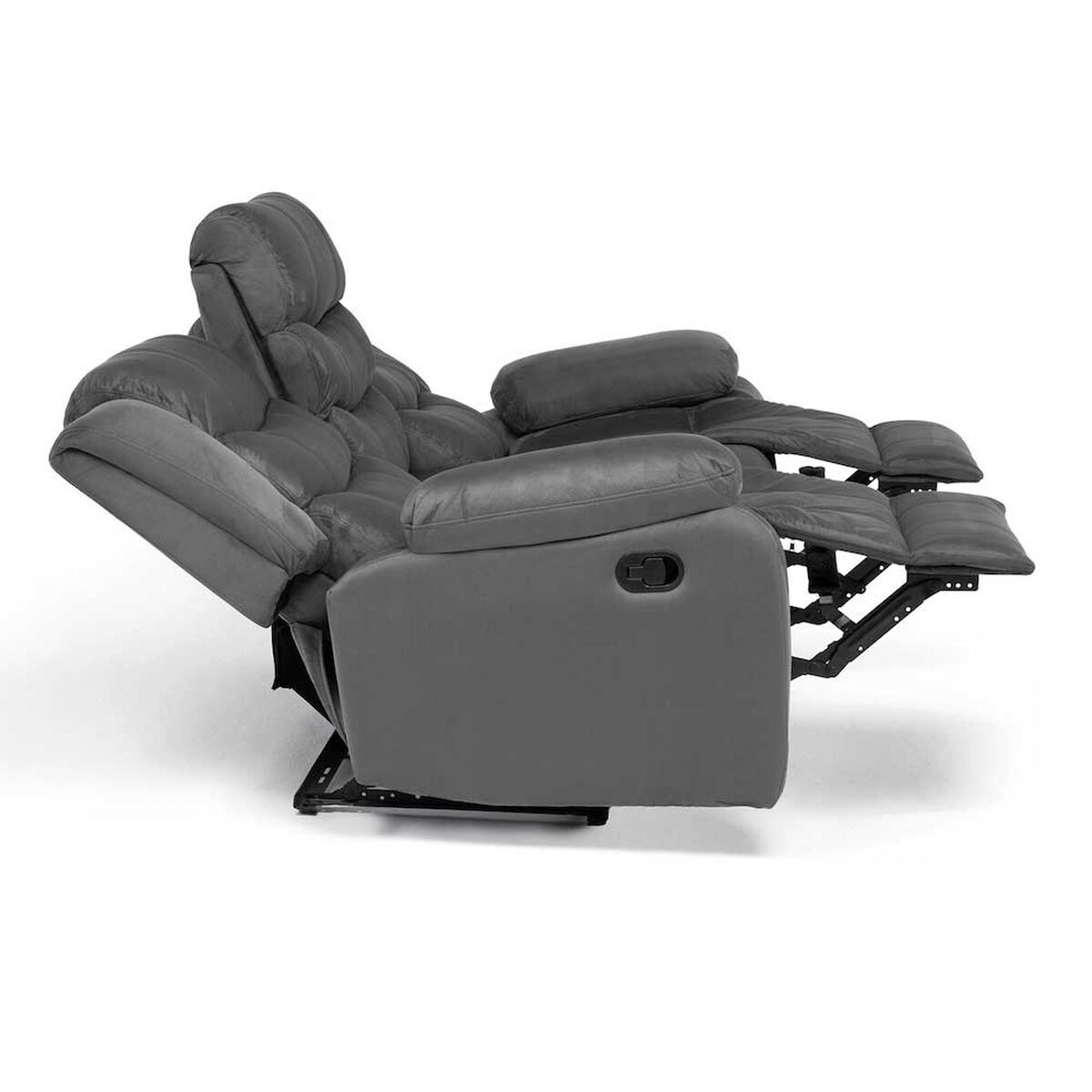 Sof&aacute; Reclinable Daniels Tradicional Norman 2 Cuerpos Gris Elephant