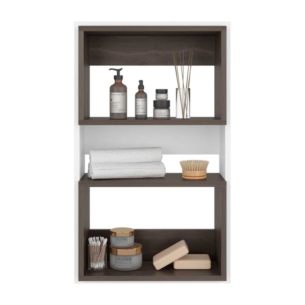 Mueble Auxilar Muro Baño Tuhome Eco Blanco y Milan 