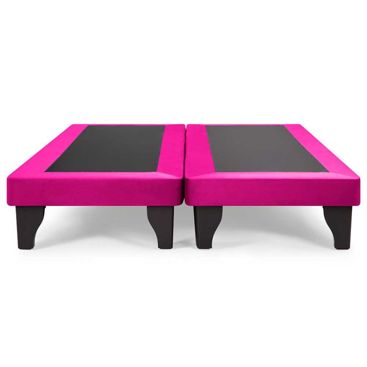 Base Europea Dividida Muebles Cid 2 Plazas Felpa Fucsia