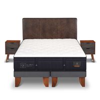 Cama Europea CIC Base Dividida King Súper Premium + Respaldo + Veladores