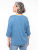 Polera Estampado Frente Lisa Espalda Manga 3/4 Cuello Ovalado Mujer Portman Club