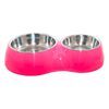 Plato Comida Agua Fucsia Para Perro L Mascan