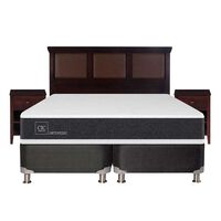 Box Spring CIC Base Dividida King New Ortopedic + Respaldo + 2 Veladores New Torino