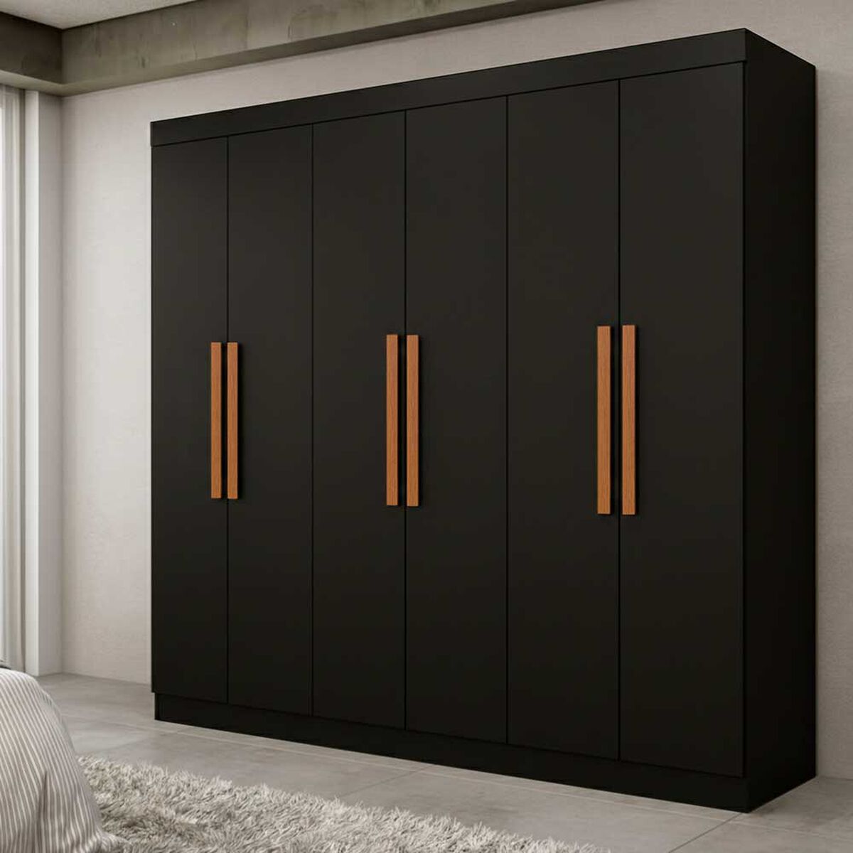 Closet Di Poretti Design Paris 6 Puertas 2 Cajones Negro