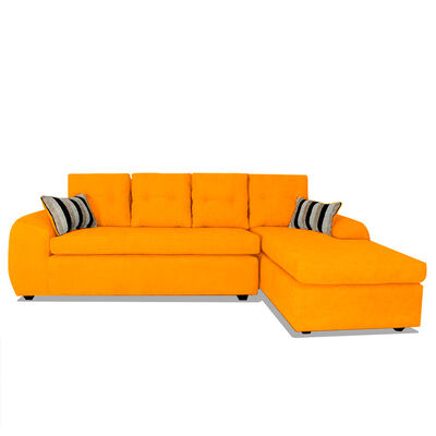 Seccional Derecho Elegant Houston Cheise Tela 5 Cuerpos Oro