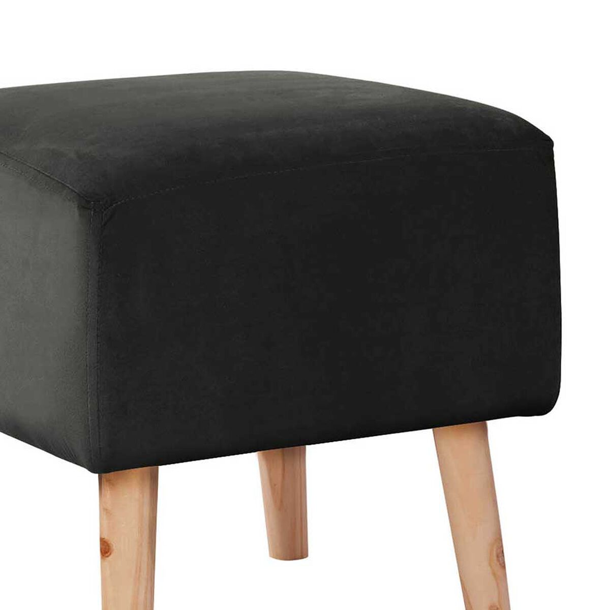 Pouf Latam Home Burdeos Tela Velvet Negro