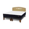 Cama Europea CIC Base Dividida 2 Plazas Premium + Respaldo Gales Mostaza