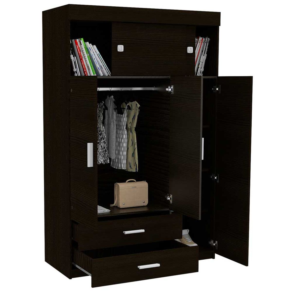 Closet Tuhome Manila 5 Puertas 2 Cajones Wengue