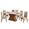 Juego de Comedor Vekkahome Rubi Lia 6 Sillas Café