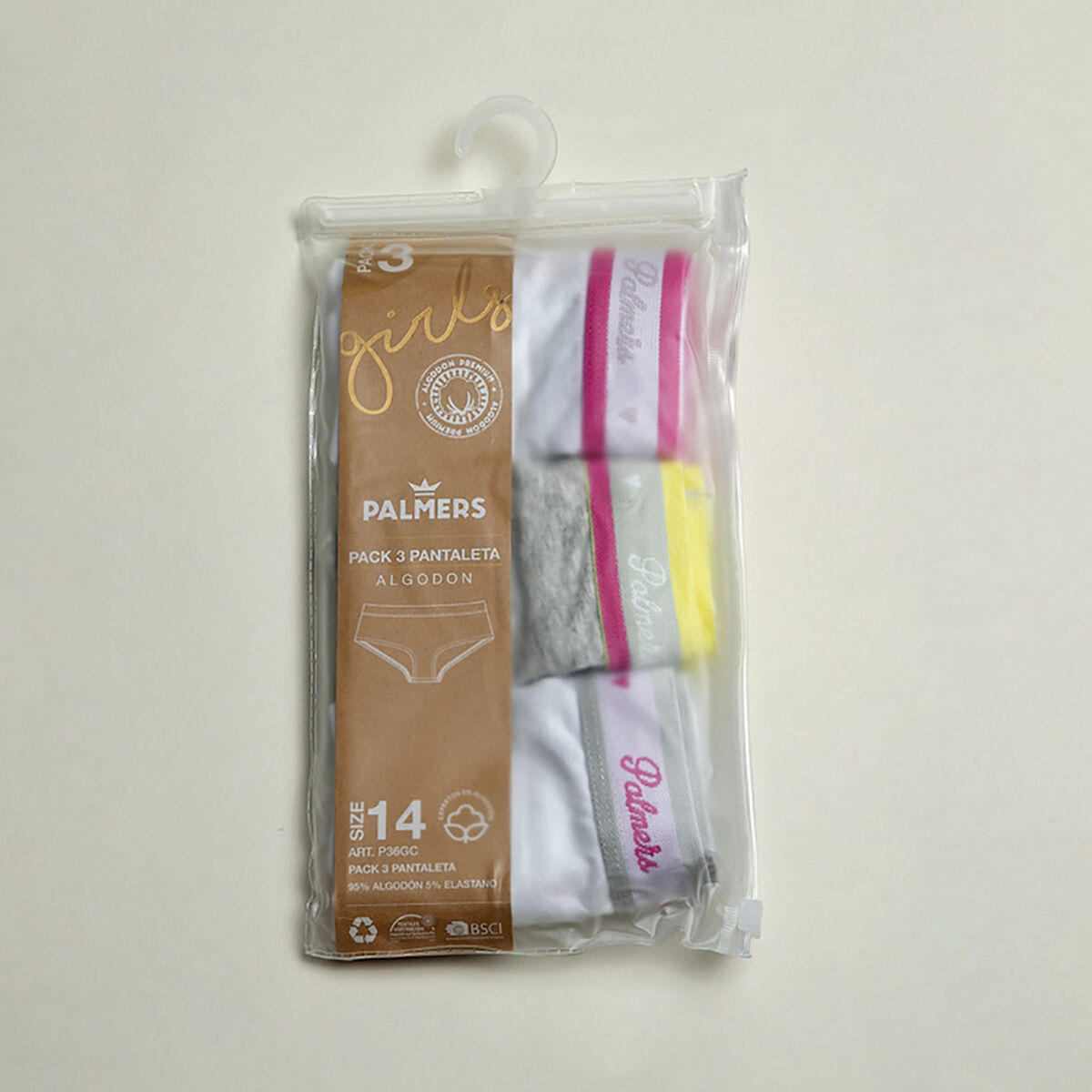 Pack 3 Calzones Pantaletas Niña Palmers