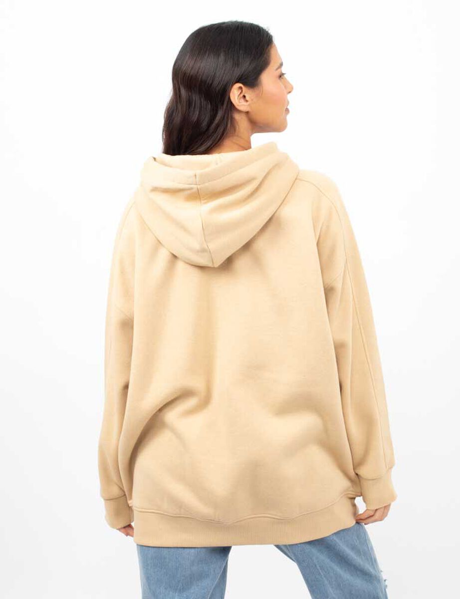 Polerón Hoodie Con Estampado Oversized Mujer Icono
