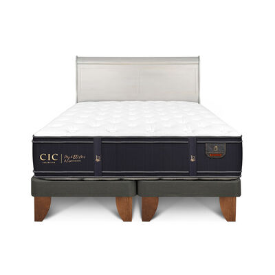 Cama Europea CIC Base Dividida King Grand Premium + Respaldo Miro Alpino