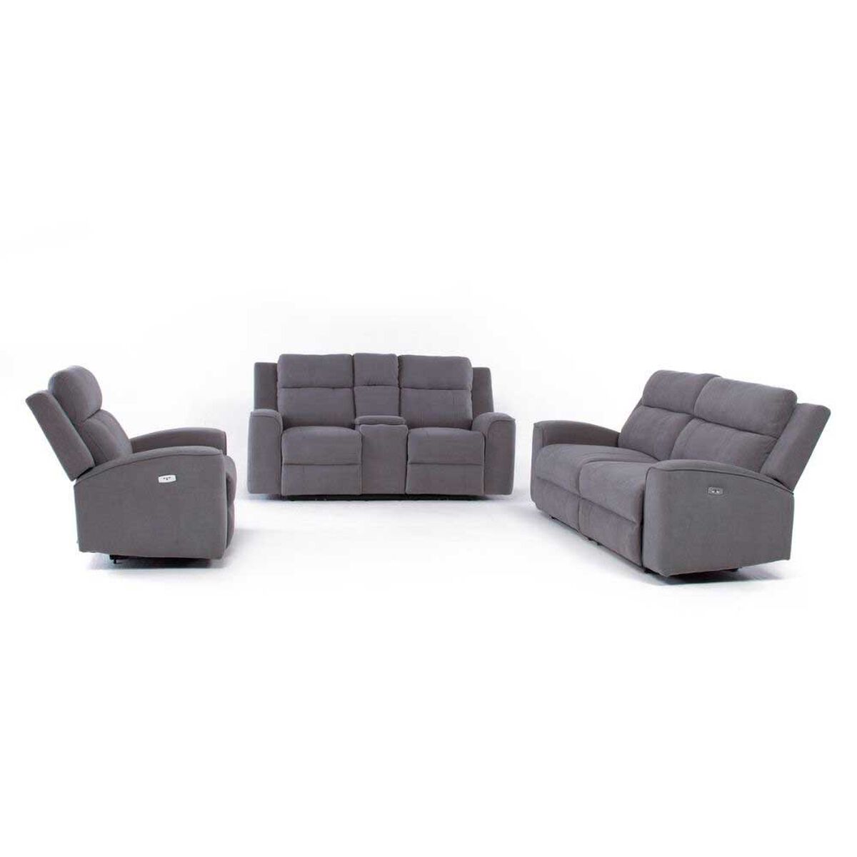 Sofá Reclinable Eléctrico Daniels SETKM807RLS 5 Cuerpos Gris