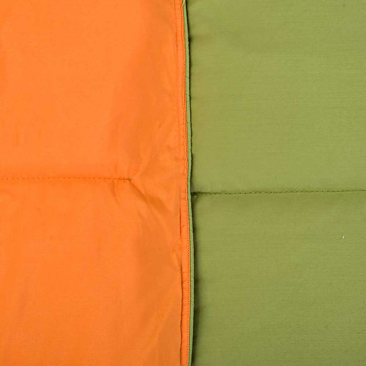 Plumón Bicolor Casanova 2 Plazas Liso Verde-Naranjo