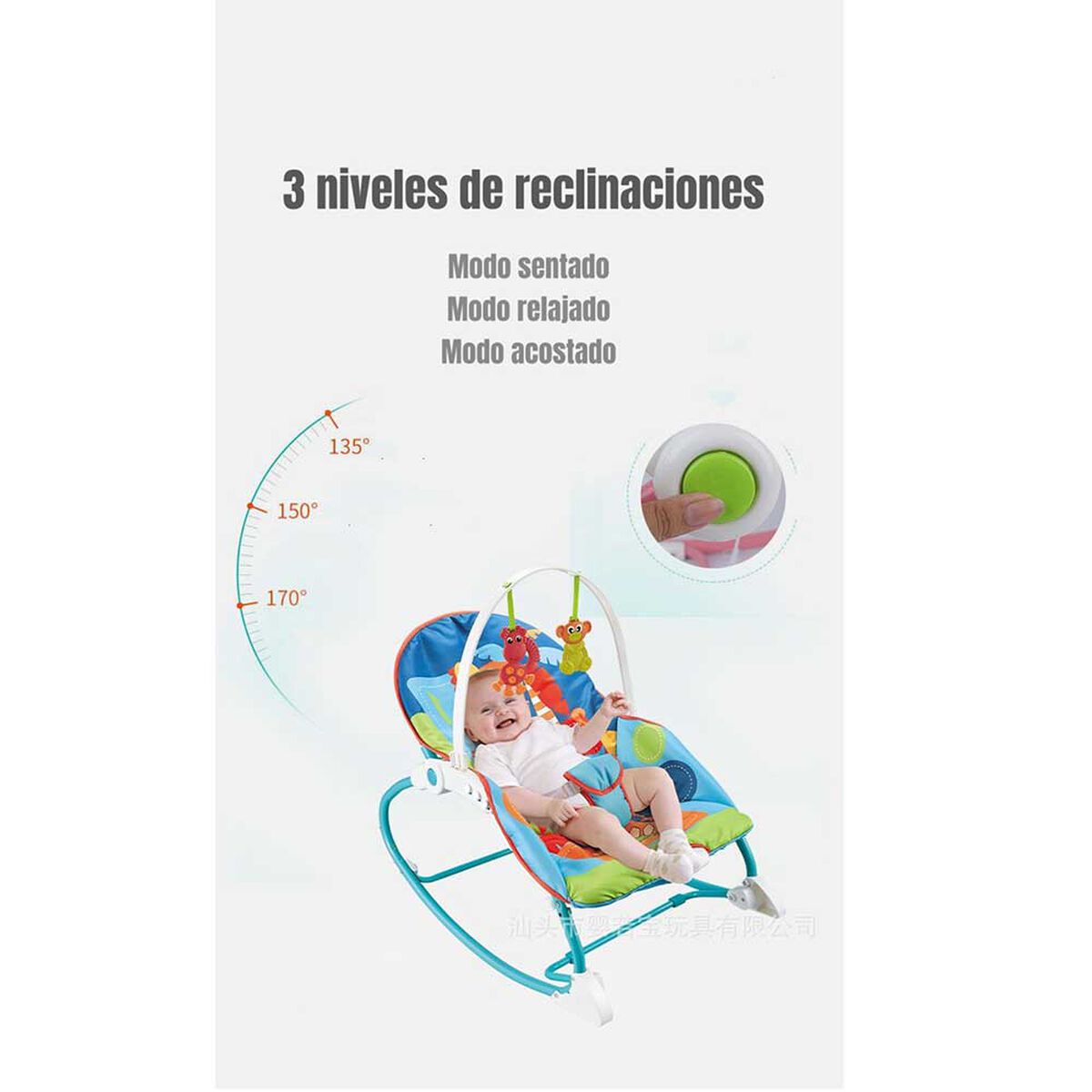 Mecedora Silla de Comer 2 en 1 Vibración Azul LuBabycas
