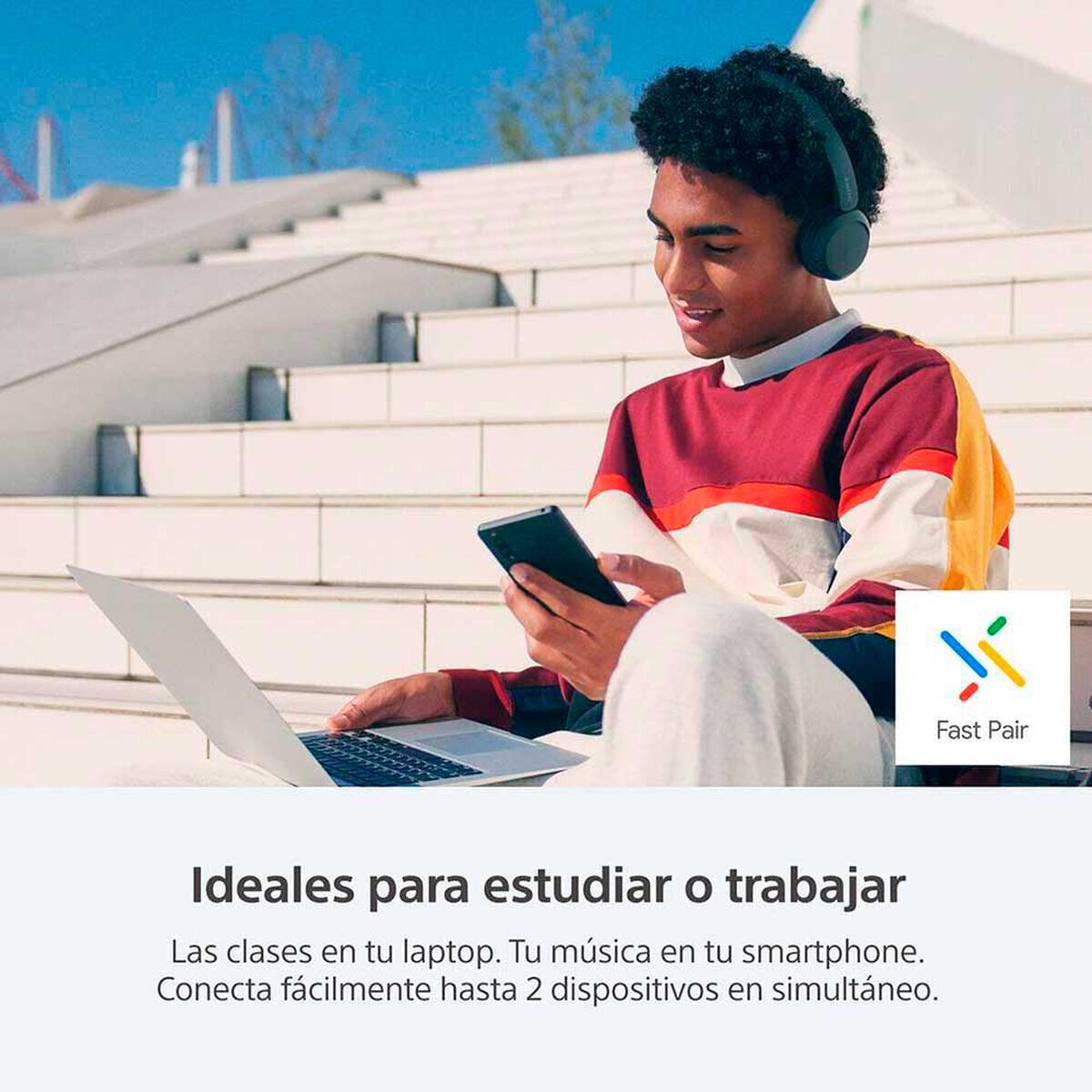 Aud&iacute;fonos Bluetooth Over Ear SONY WH-CH520/LZ Azul