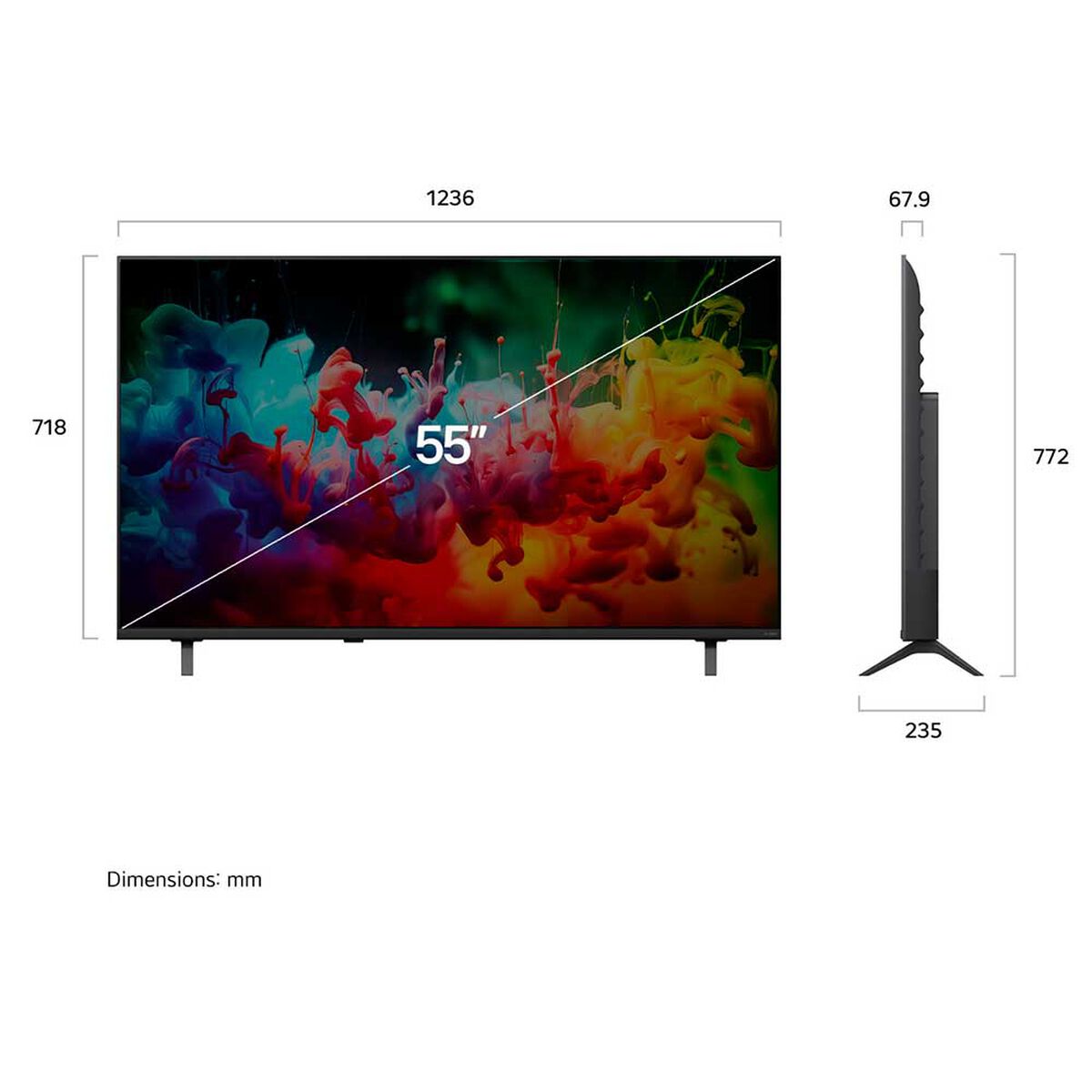 Smart TV QNED 55" LG 4K UHD WebOs 55QNED70BSA.AWH + Magic Remote Control