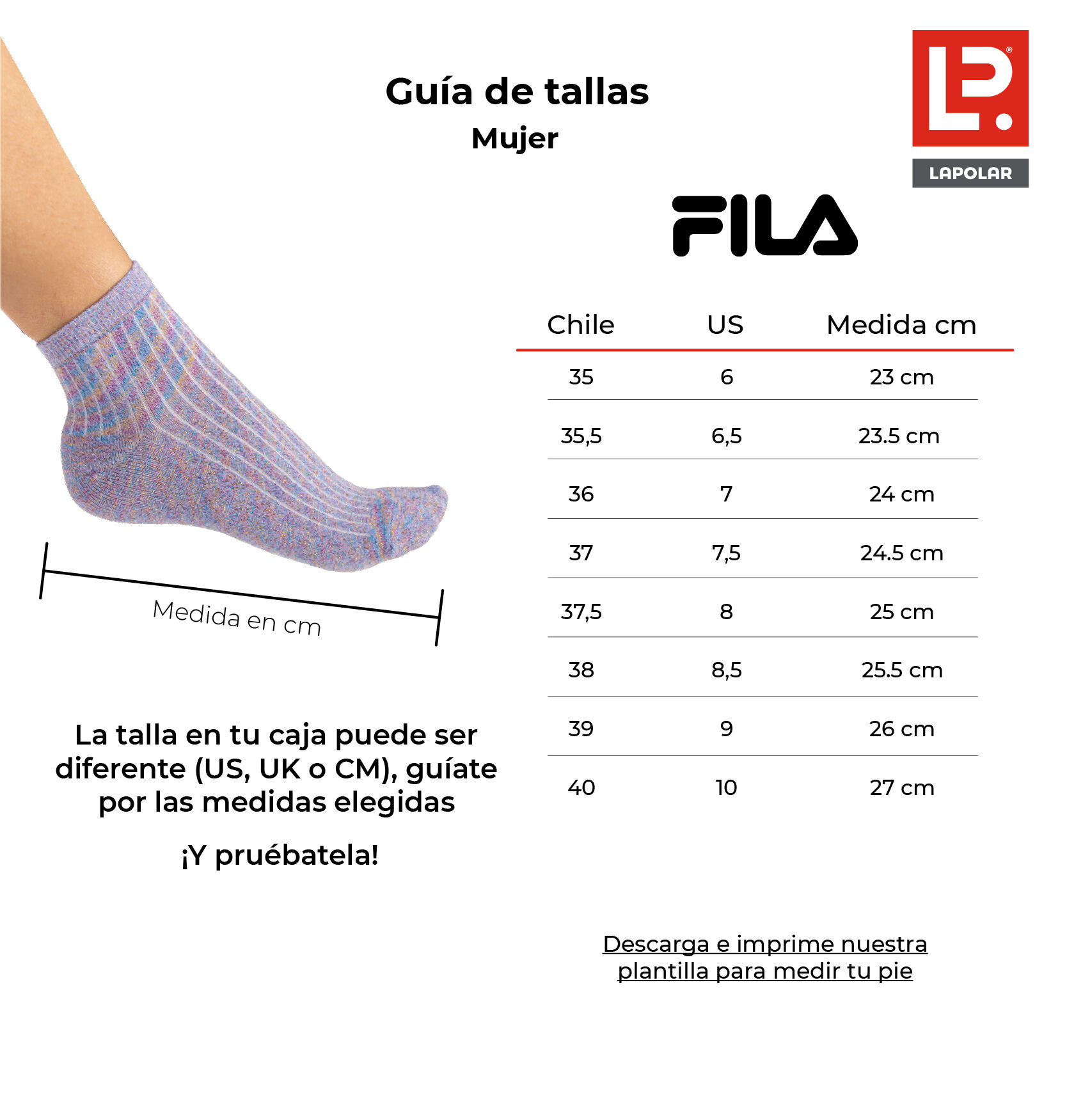 fila talla 38