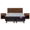 Cama Europea Flex Base Dividida 2 Plazas Therapedic Plus + Respaldo + 2 Veladores Asturias