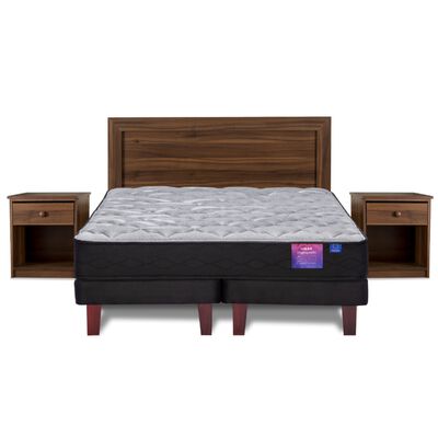 Imagen 2 del producto Cama Europea Flex Base Dividida 2 Plazas Therapedic Plus + Respaldo + 2 Veladores Asturias