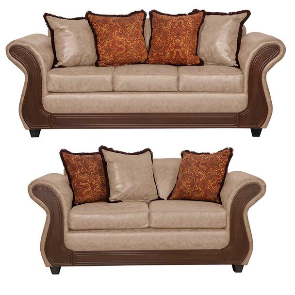 Juego de Living Black Factory Gran Columbia 5 Cuerpos Beige