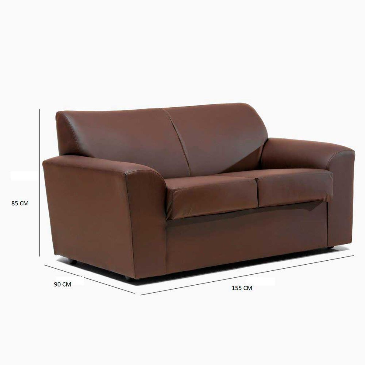 Juego de Living Cabsur Milan Sof&aacute; 3 Cuerpos + Sof&aacute; 2 Cuerpos PU Caf&eacute;