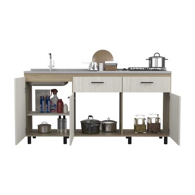 Imagen 2 del producto Mueble de Cocina Lavaplatos TuHome Gante 3 Puertas 2 Cajones Rovere Niebla