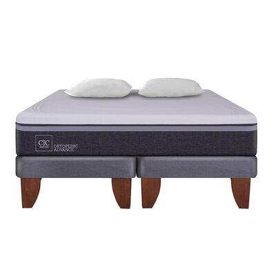 Cama Europea CIC Base Dividida King Ortopedic Advance + Almohadas