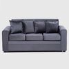 Juego de Living Almore Paris 3 Cuerpos + Dos Pouf 1 Cuerpo Negro
