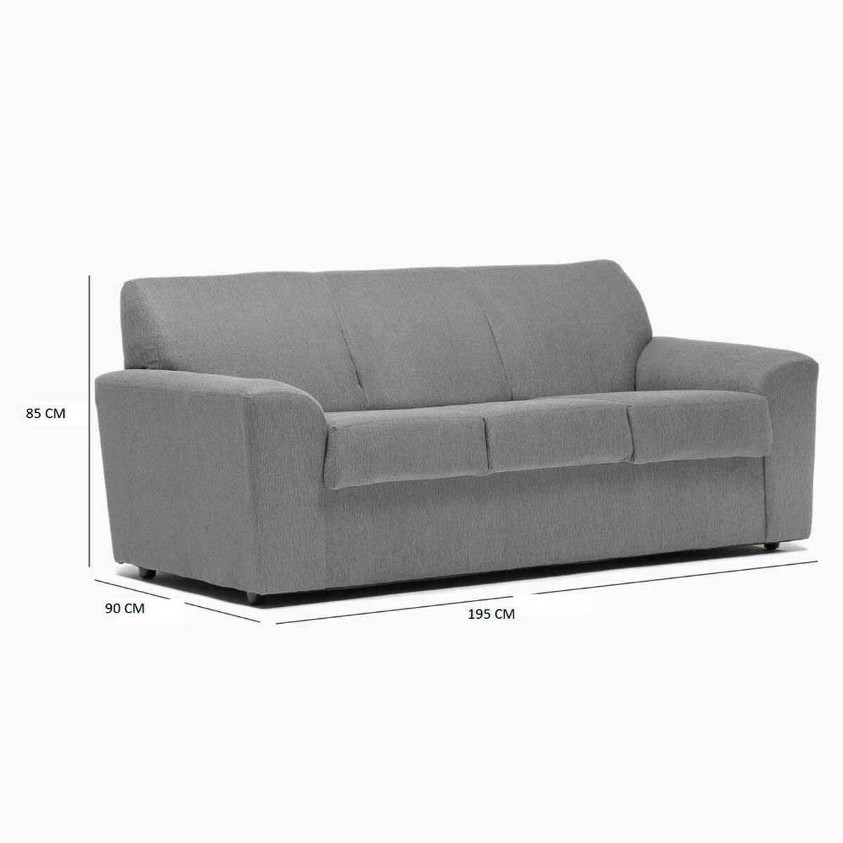 Juego de Living Cabsur Milan Sofá 3 Cuerpos + Sofá 2 Cuerpos Chenille Gris