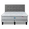 Cama Europea Simmons 2 Plazas Dreamer 190 Cm  + Respaldo Urban Gris