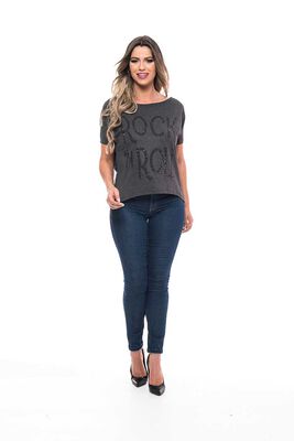 Imagen 2 del producto Polera Manga Corta Mujer Rock Caviar Gris