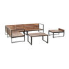 Juego de Terraza Premium Innovamuebles Sofá Seccional 6 Cuerpos + Pouf Gris Perla 