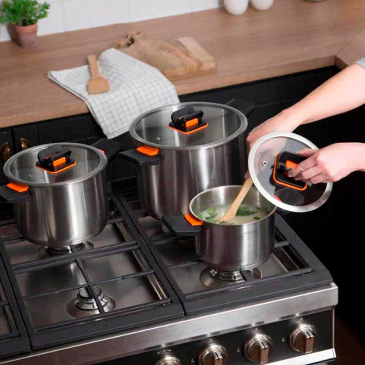 Bater&iacute;a de Cocina Acero Inoxidable Simple Cook Pocket Lyon 6 Piezas
