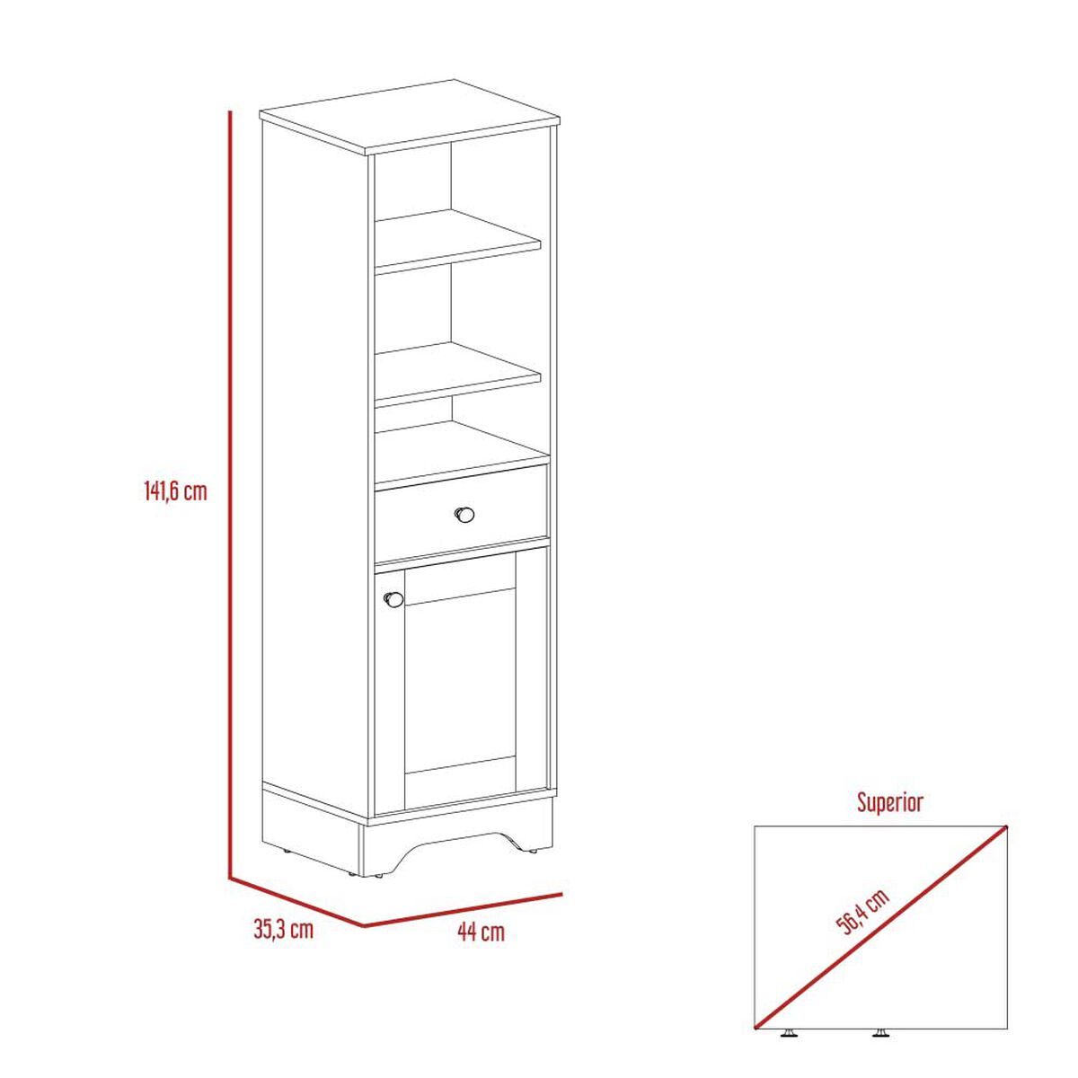 Optimizador de Baño TuHome Bath Bi Color 2 Puertas 1 Cajón Duna Blanco