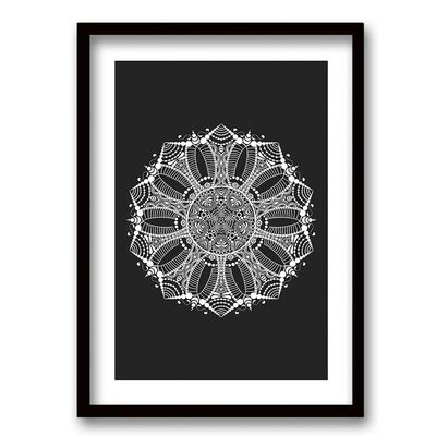Imagen 1 del producto Cuadro Decorativo Retela Mandala B&N 70 x 50 cm
