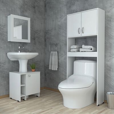 Lavamanos + Mueble Optimizador + Mueble Botiquín TuHome