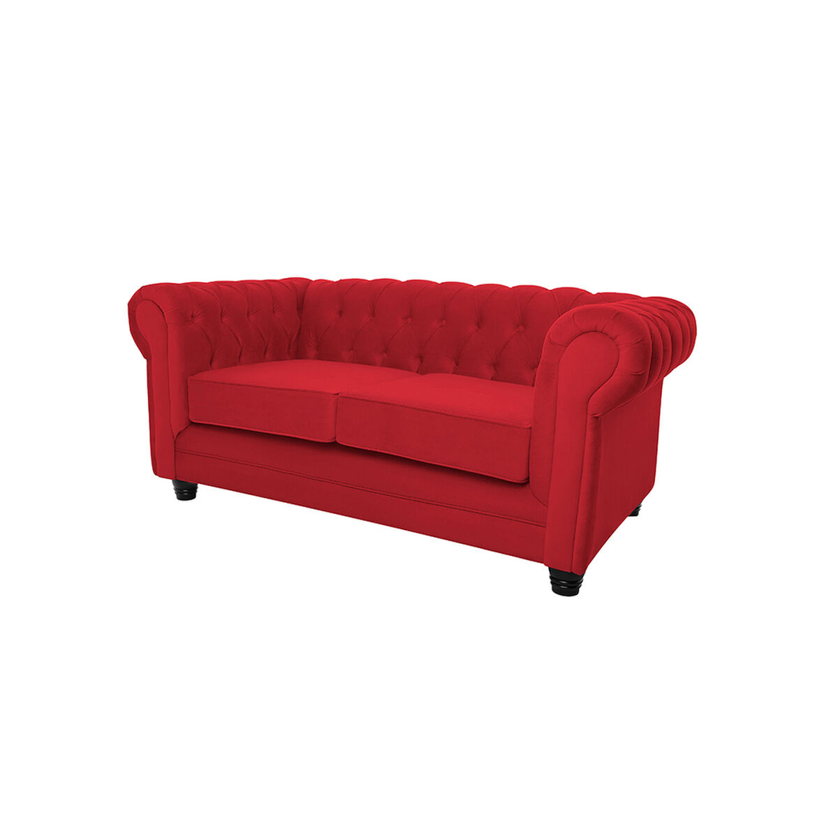 Sof&aacute; Barra Design Chesterfield 2 Cuerpos Rojo