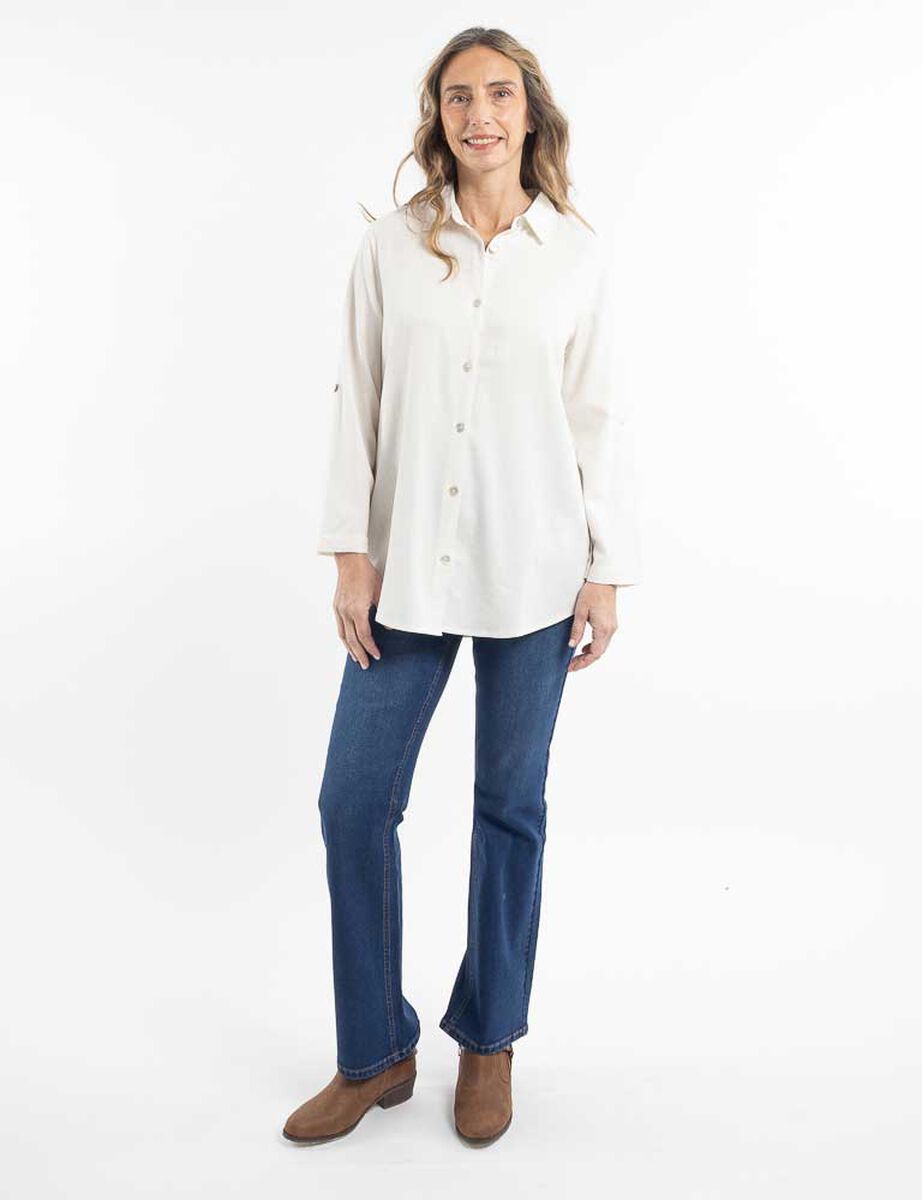 Blusa Lino Manga Larga Mujer Portman Club