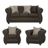 Juego de Living Black Factory Emili Sofá 3 Cuerpos + Dos Sillones 1 Cuerpo Café