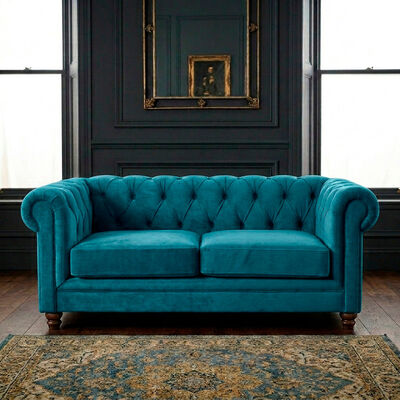 Sof&aacute; Latam Home Florencia 2 Cuerpos Azul Petr&oacute;leo