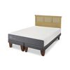 Cama Europea CIC Base Dividida King Smart + Respaldo Torino Mostaza