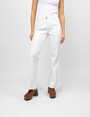 Imagen 1 del producto Jeans Flare Mujer Icono Crudo, Indigo, Rosado