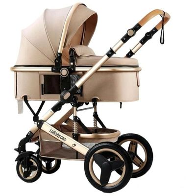 Coche Cuna Moisés con Accesorios Lubabycas Dorado