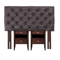 Respaldo + 2 Veladores Celta King Capitoné Café