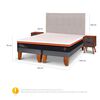 Cama Europea CIC Base Dividida 2 Plazas Bee Comfort + Respaldo + 2 Veladores