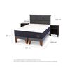 Cama Europea CIC Base Dividida 2 Plazas Súper Premium + Respaldo + 2 Veladores Torino