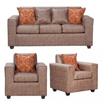 Juego de Living Black Factory Ezeiza Sofá 3 Cuerpos + Dos Sillones 1 Cuerpo Café