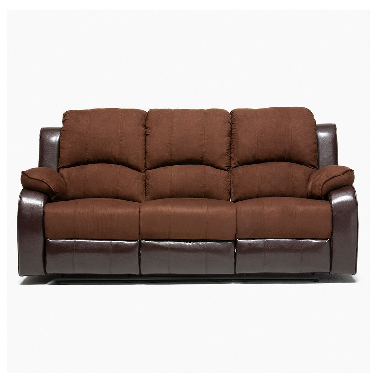 Juego de Living Reclinable Daniels Thompson Sof&aacute; 3 Cuerpos + 2 Bergere Caf&eacute;