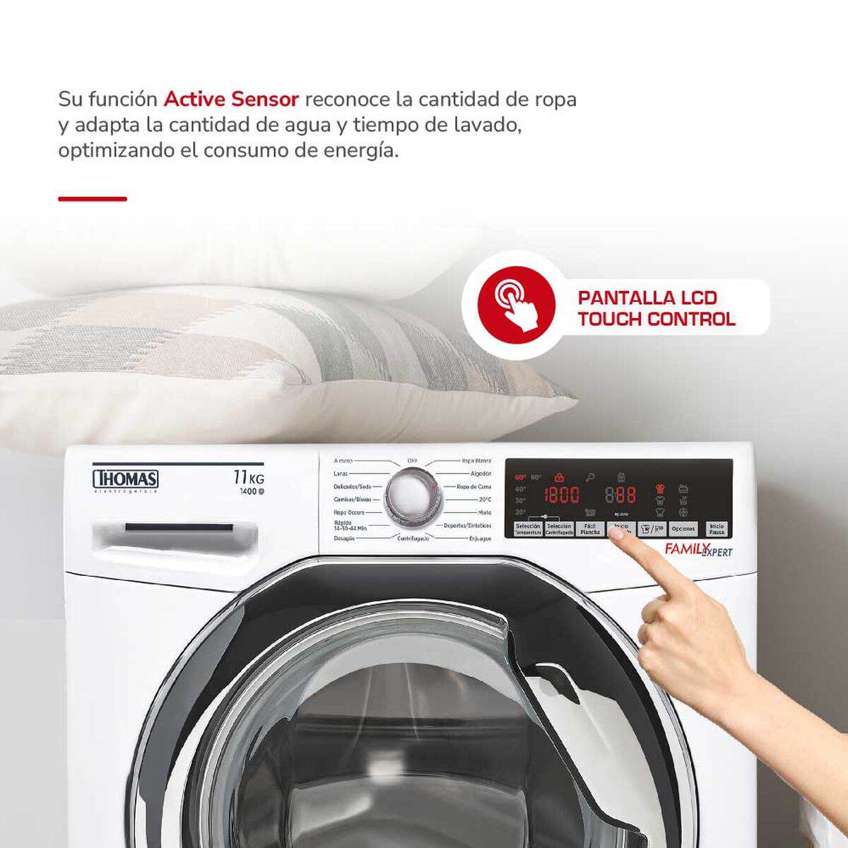 Lavadora Automática Thomas TH-WM11K 11 kg.